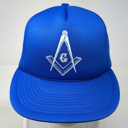 Masonic Fraternal Square and Compass Blue 5 Panel One Size Snapback Hat