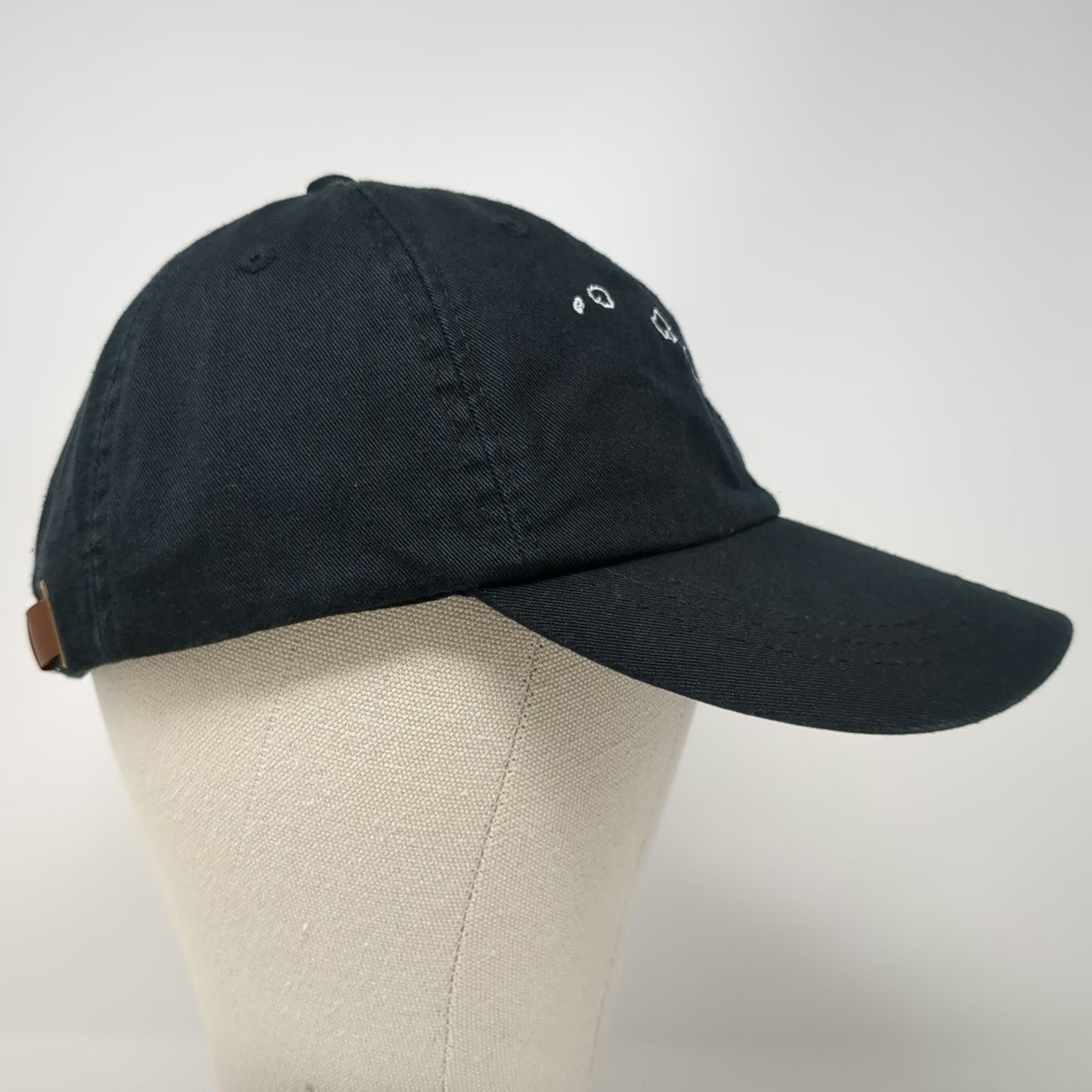 Adams Baseball Cap Black One Size Hawaii Aloha State Leather Strapback Hat