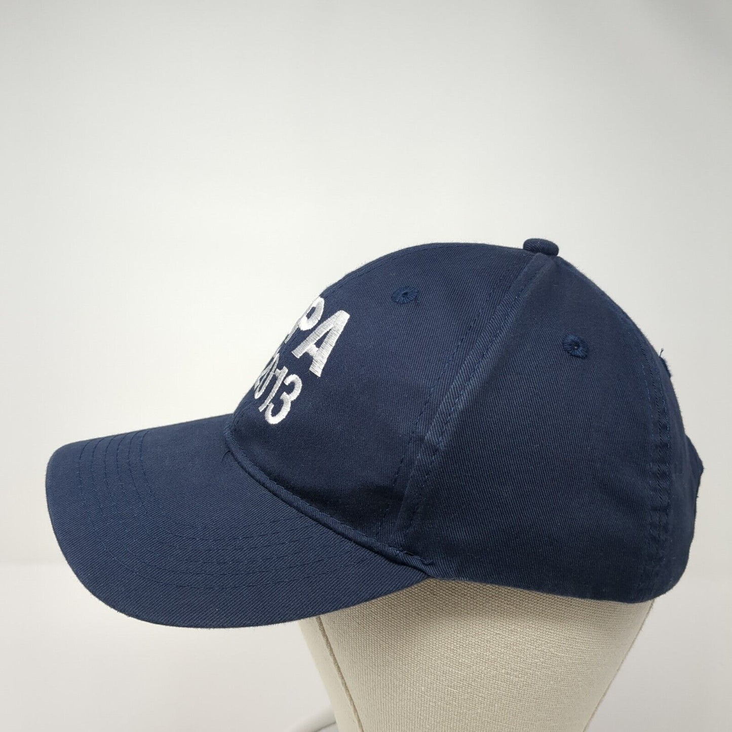 JPA 2013 Slideback Baseball Cap Blue One Size Adjustable Embroidered Harriton