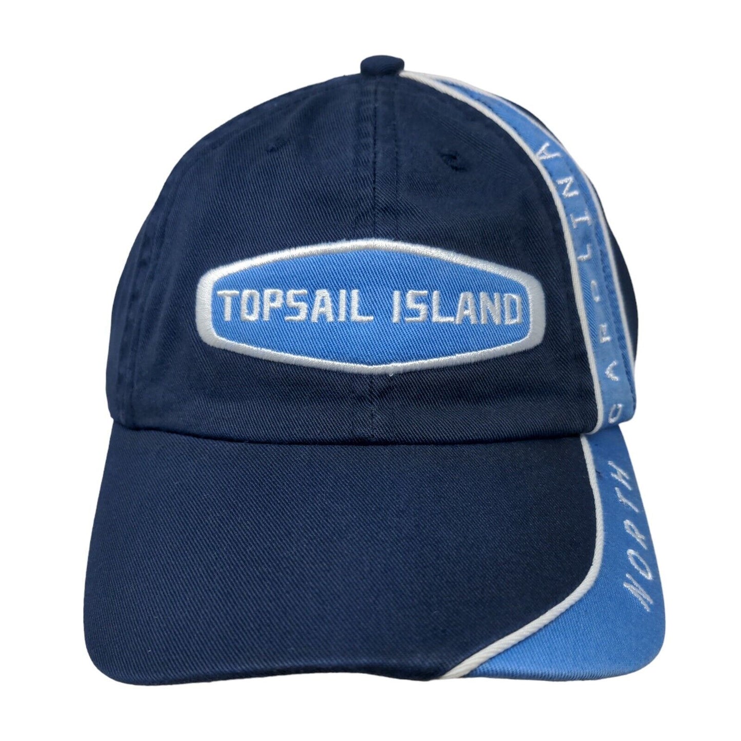 Topsail Island North Carolina Strapback Hat Blue OSFA Adjustable Embroidered