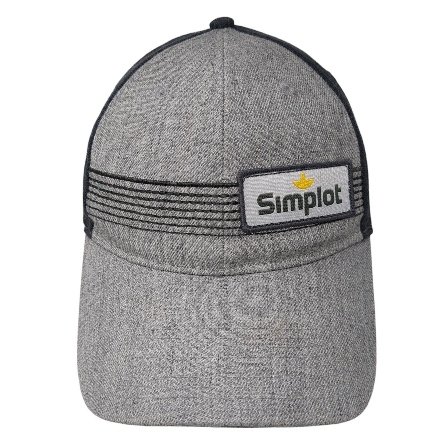 Simplot Patch Strapback Hat Gray One Size Adjustable Colorblock 6 Panel