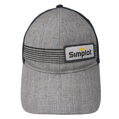 Simplot Patch Strapback Hat Gray One Size Adjustable Colorblock 6 Panel