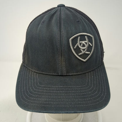 Ariat Trucker Hat Black One Size Shield Logo Mesh Back Snapback Flexfit Tech