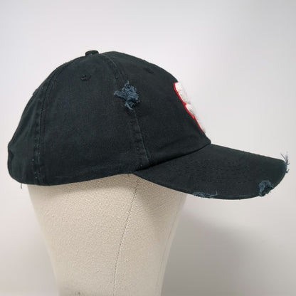 Head To Toe Baseball Cap Black One Size Chenille Patch Sport Clips Frayed Hat