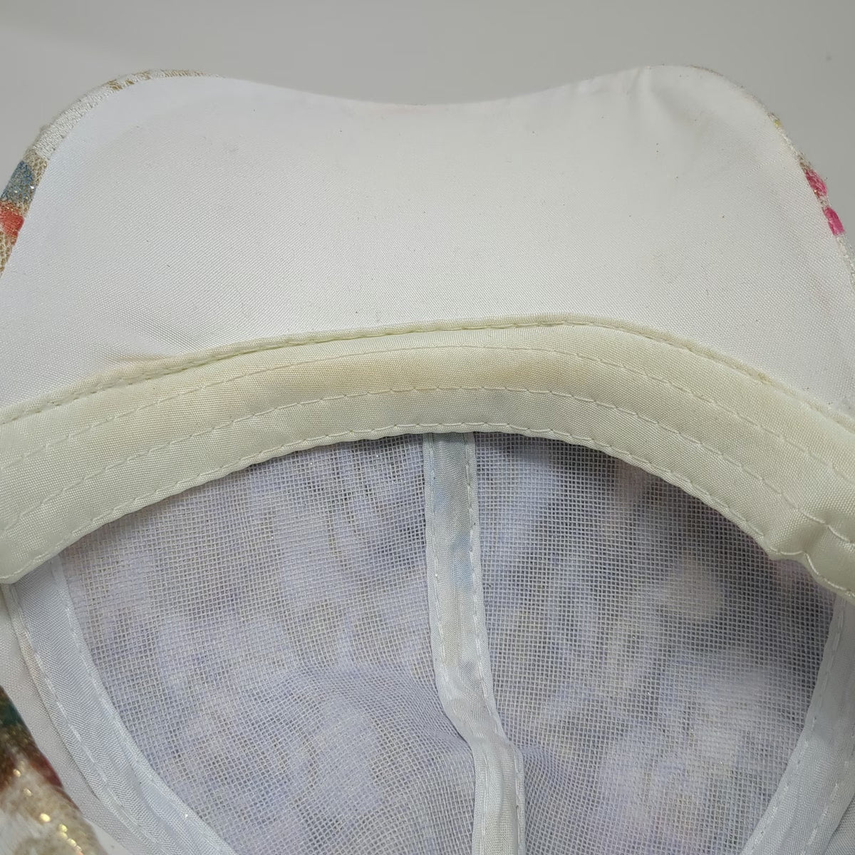 White Baseball Cap OSFM Aruba Rhinestone Gem Floral Sparkle Bling Embellished