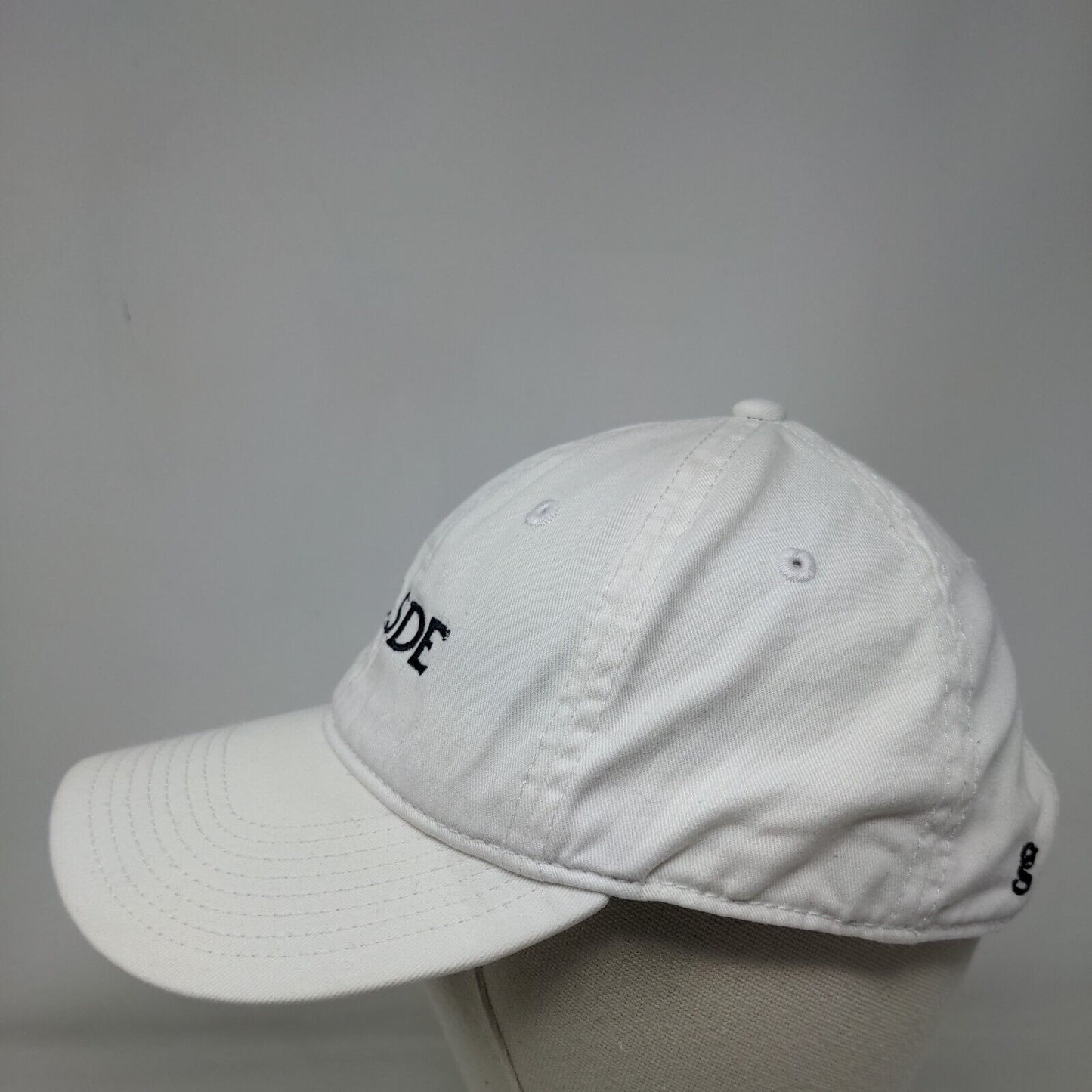Seaside Strapback Hat White OSFM Adjustable Embroidered Vent Holes