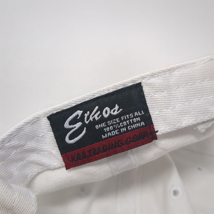 Eckos Slideback Baseball Cap White One Size Adjustable Vented Holes Blank