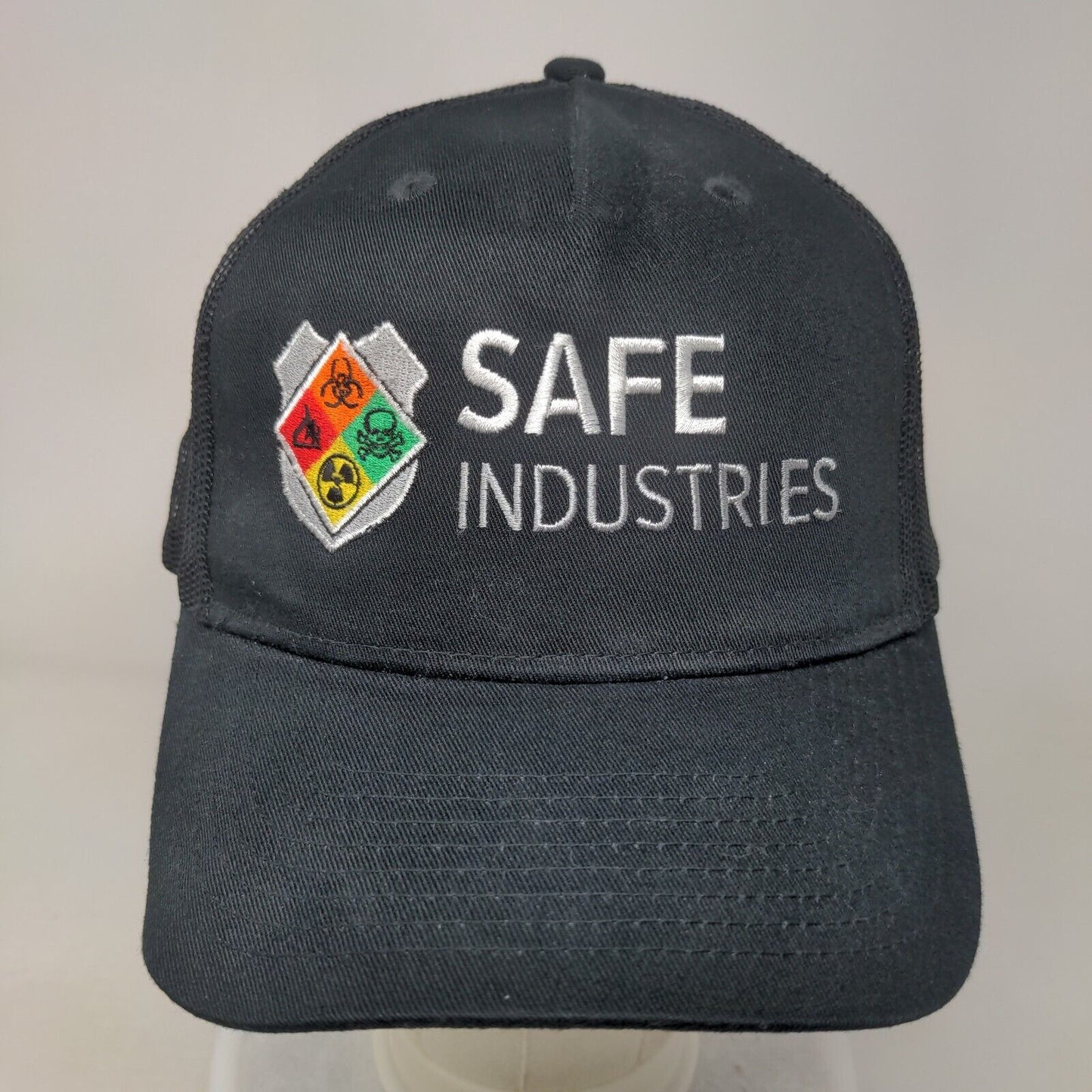 Safe Industries Snapback Trucker Hat Black One Size Mesh Back Port Authority