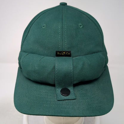 Bug Cap Snapback Hat Green One Size Padded Front Roll Made in Canada Adjustable