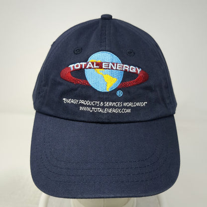 Total Energy Baseball Cap Blue OSFM Globe Logo Worldwide Services Slideback Hat