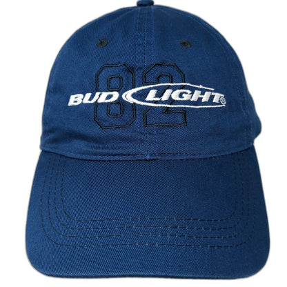 Bud Light 82 Logo Blue Baseball Cap One Size Strapback Cotton Adjustable Hat