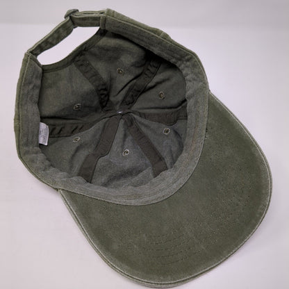 Unbranded Slideback Hat Green One Size Adjustable Vented Holes 6 Panel Blank