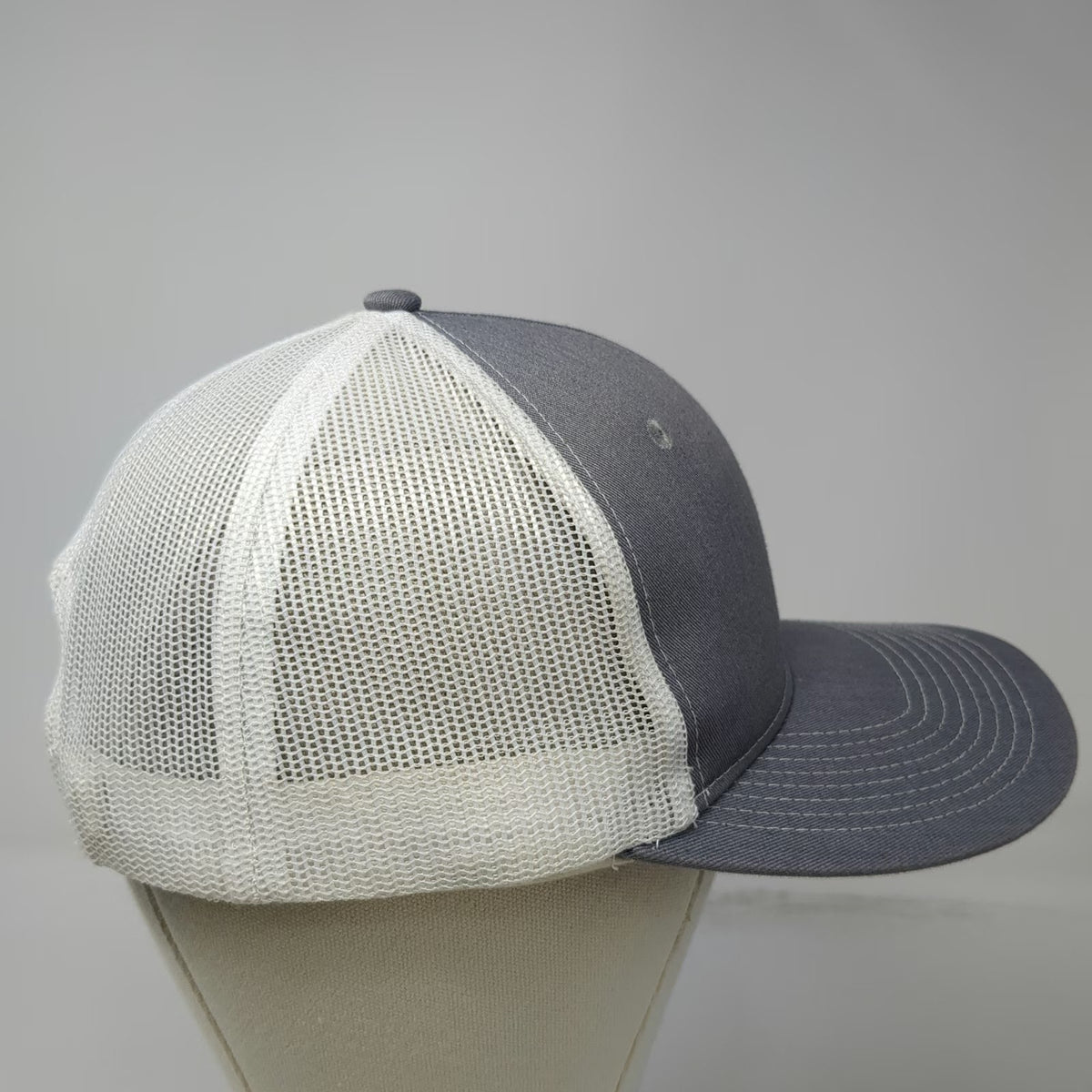 Port Authority Trucker Hat Gray OSFM Mesh Snapback River Buddies Fish Fishing