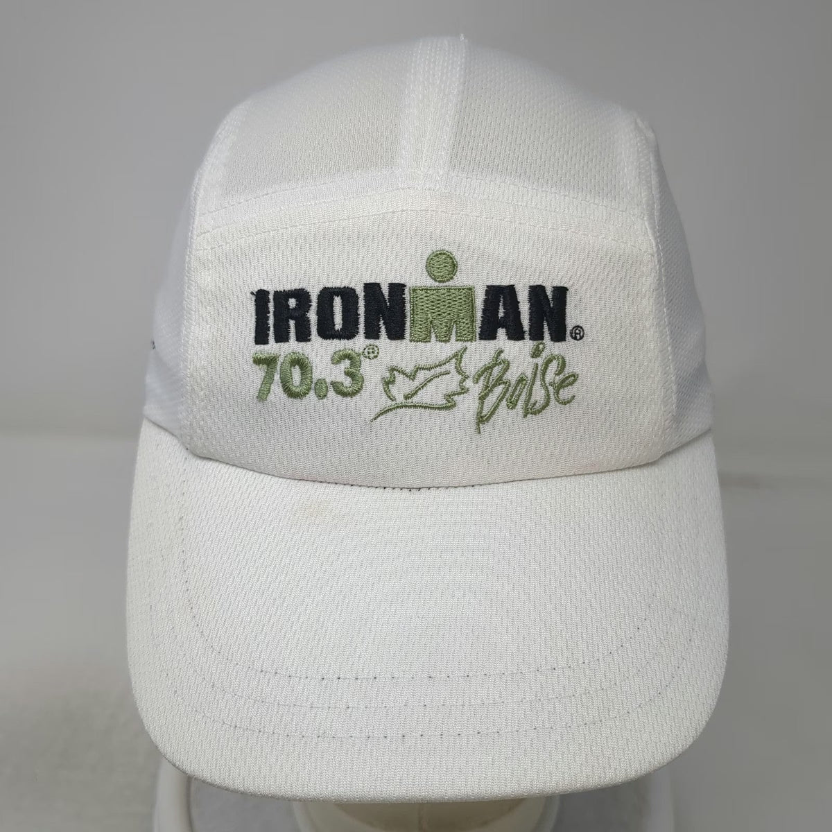 Headsweats 5 Panel Hat White One Size Ironman 70.3 Boise Performance Running