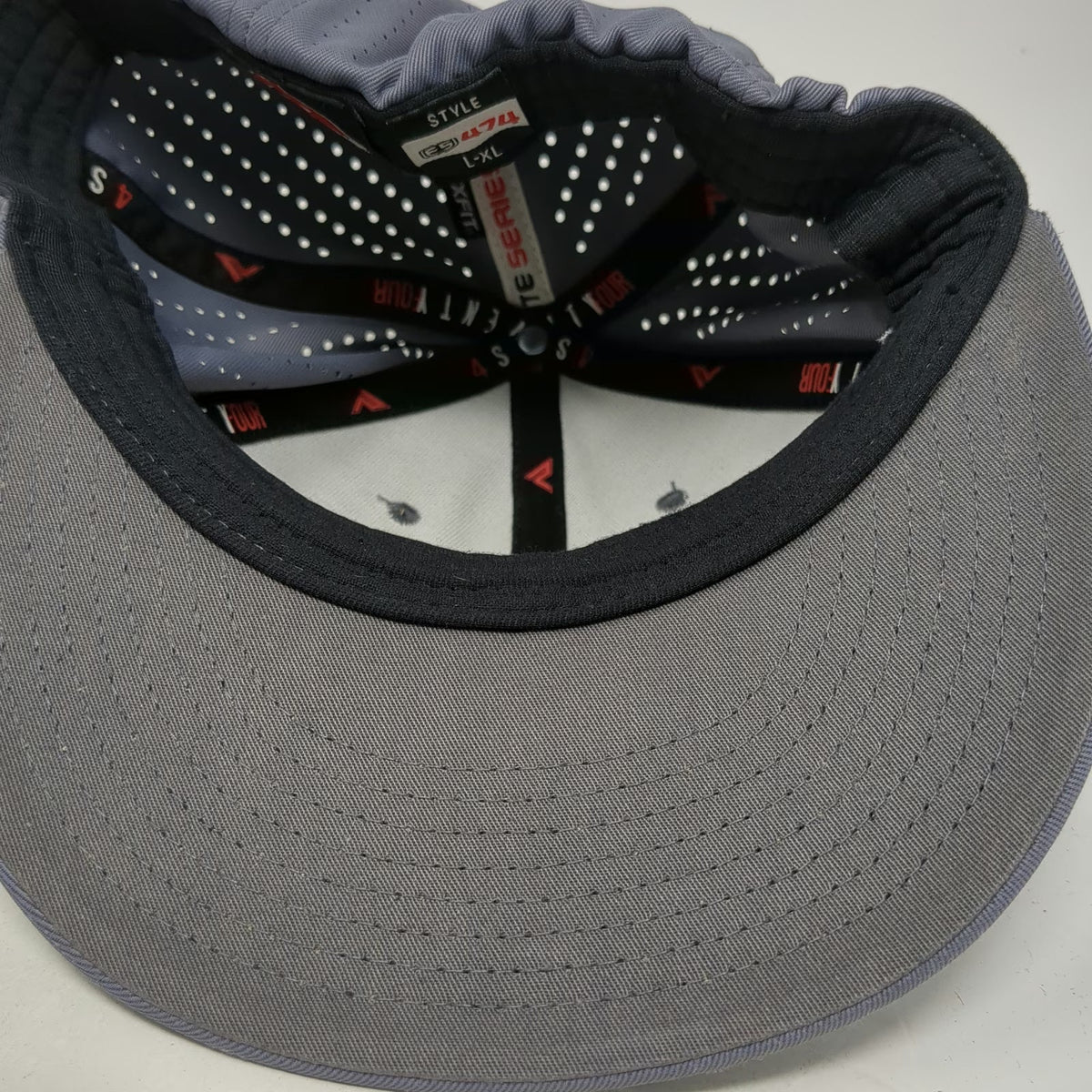 Pacific Headwear Baseball Cap Gray XL Perforated Stretch Fit Calvary Logo hat