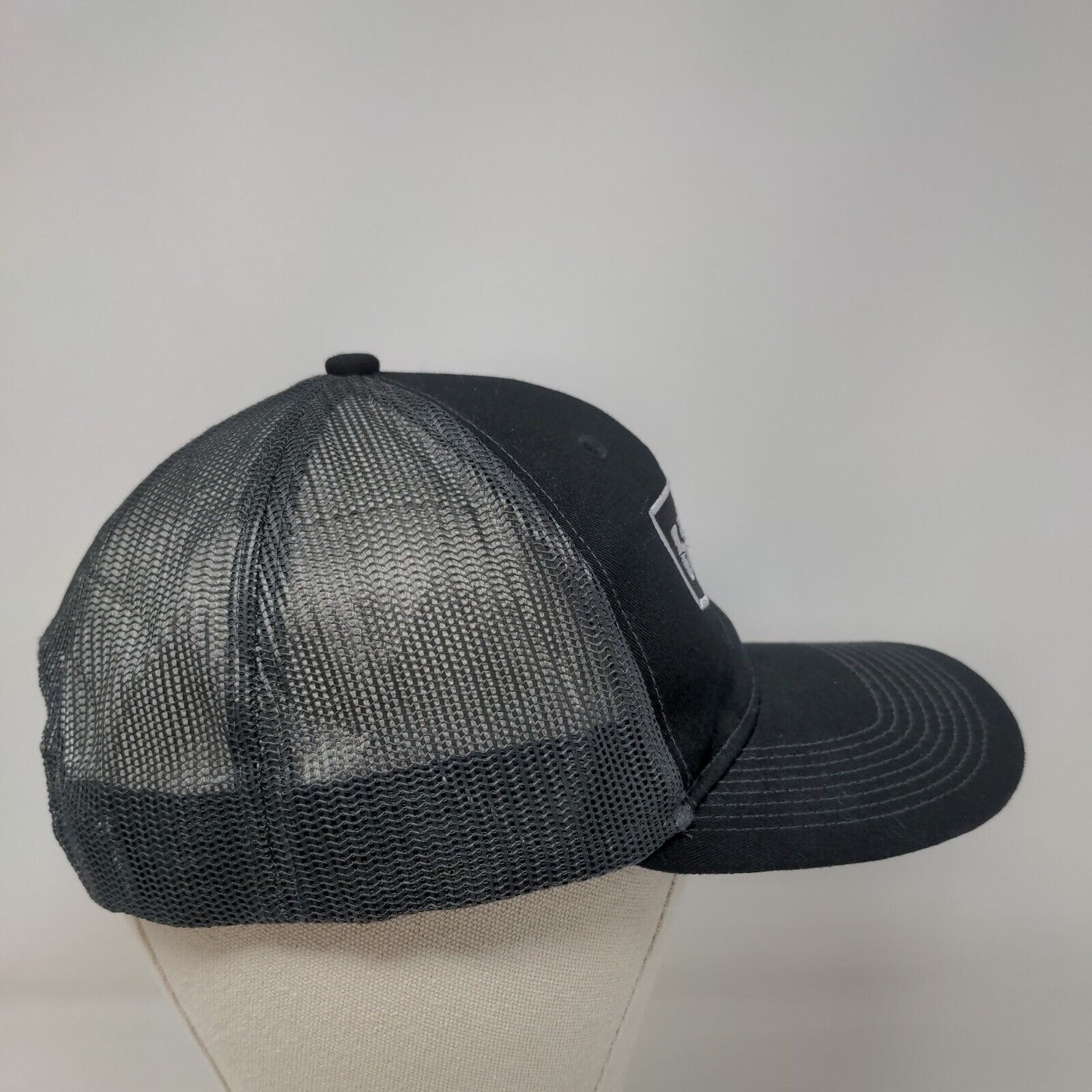 Hart Snapback Mesh Back Trucker Hat Black One Size Embroidered Port Authority