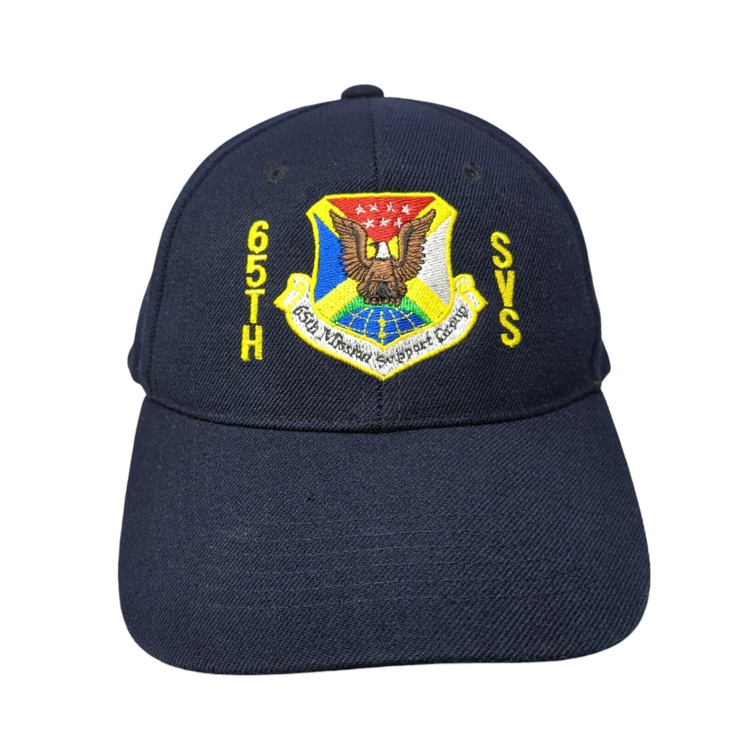 65th Mission Support Group 65th SVS Strapback Hat Blue OS Adjustable Sportsman