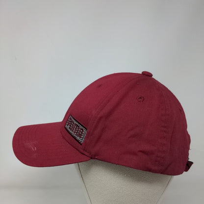 PUMA Strapback Hat Red OSFA One Size Adjustable Embroidered Logo 6 Panel