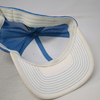 Columbia PFG Baseball Cap White Blue One Size Mesh Back Fishing Stretch Fit Hat