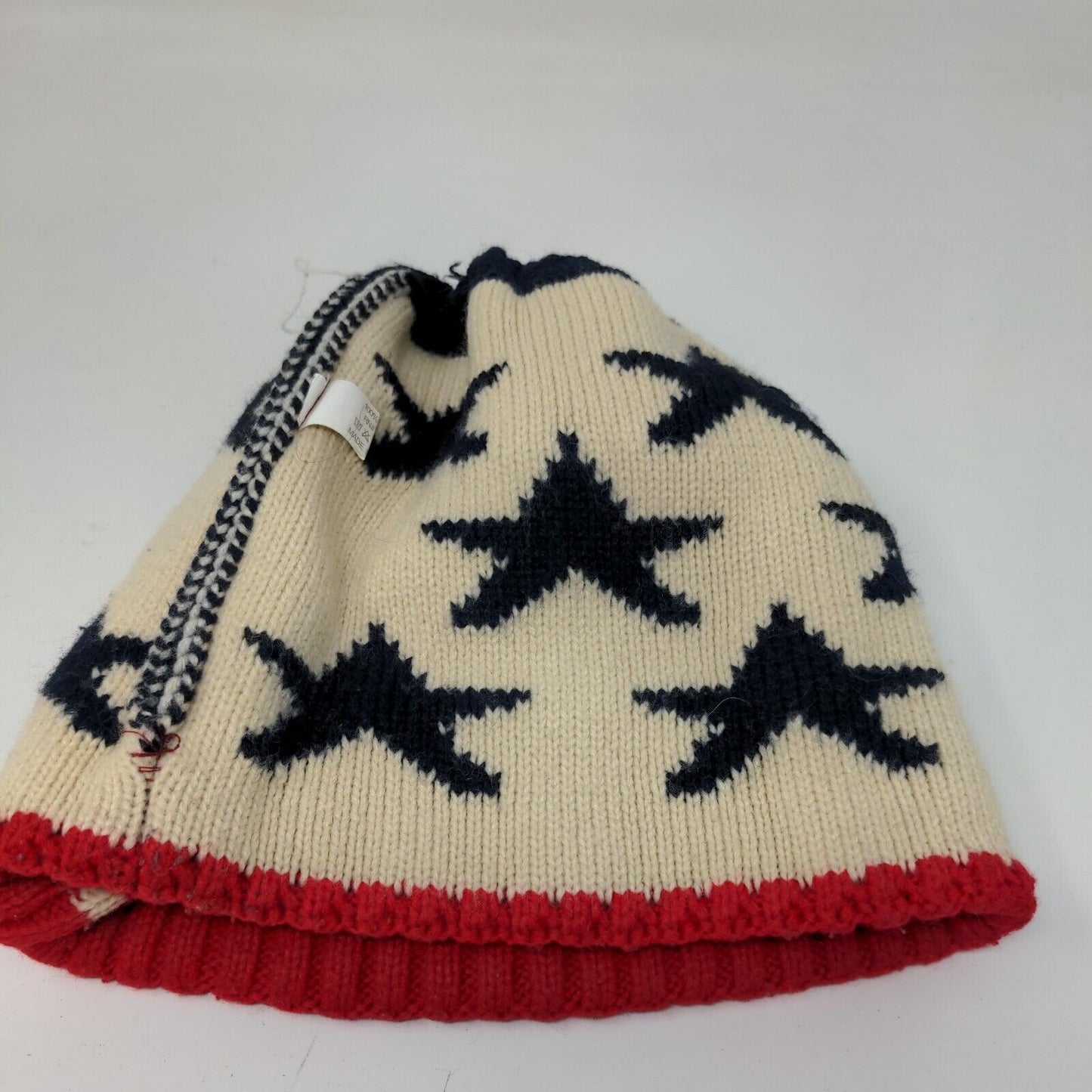 Stars & Stripes Beanie Hat Multicolor One Size Stretch Knitted Patriotic