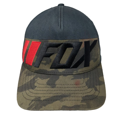 Fox Racing 5 Panel Black Green M Hat Flexfit MX Logo Embroidered Cotton Spandex