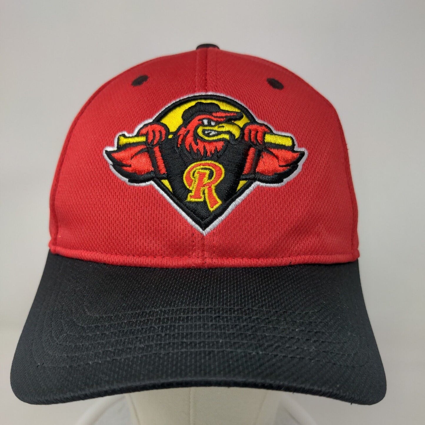 OC Sports Men's Strapback Hat Red OSFM Embroidered Rochester Red Wings Logo