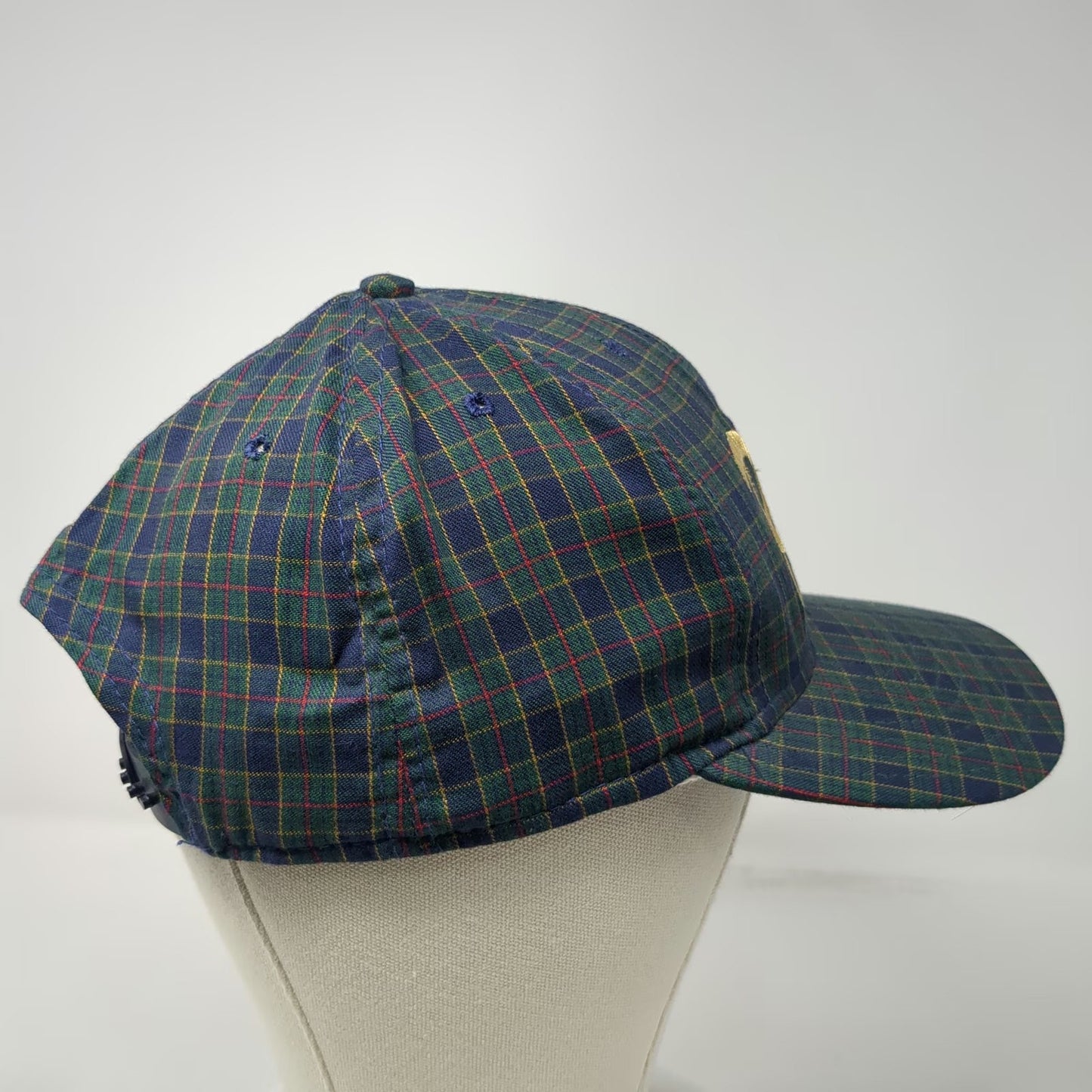 Crable Sportswear Snapback Blue OS PSU Plaid Gold Embroidery Hat Grey Vintage