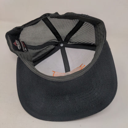 Pacific Headwear Snapback Hat One Size Black Mesh Back Embroidered Pig Pork Logo