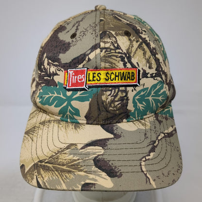 Quality Go USA Snapback Hat Green One Size Les Schwab Tires Camo Logo Outdoor