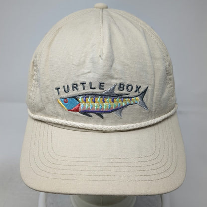 Turtlebox 5 Panel Beige Hat One Size Rope Saltwater Fish Embroidery Snapback