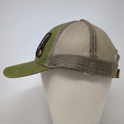 Alpha Outpost Trucker Hat Green One Size Mesh Back American Flag Patch Snapback