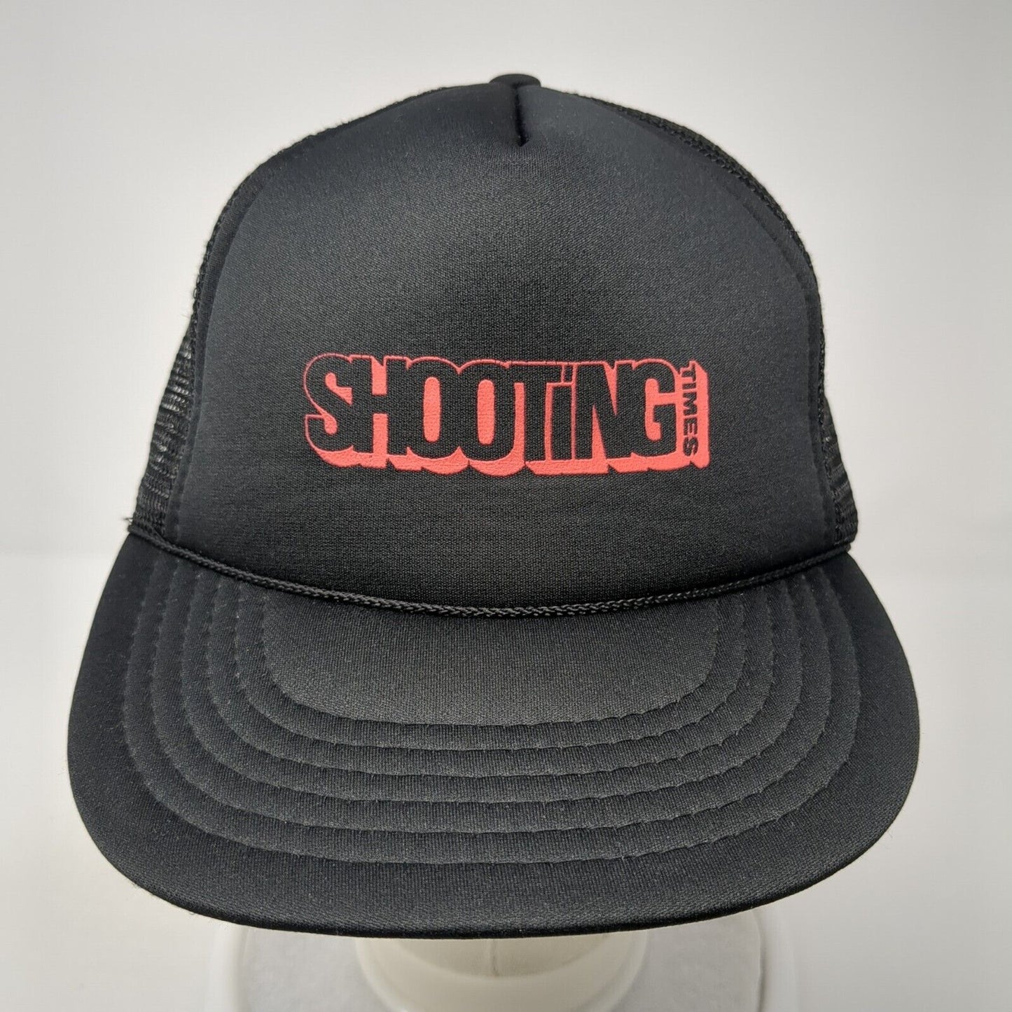 Shooting Times Snapback Rope Trucker Hat Black One Size Mesh Back KC