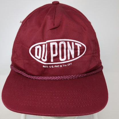 Cobra Caps 5 Panel Red One Size Hat Rope DuPont Logo Snapback Screen Printed