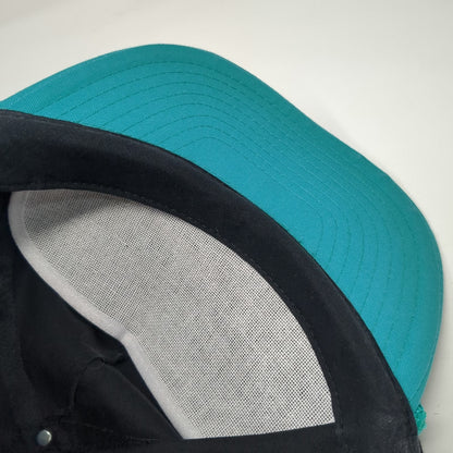 Nissin 5 Panel Black Blue Hat One Size Wheat Growers Endicott Rope Snapback Cap