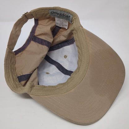 Imperial Slideback Baseball Cap Brown One Size Adjustable Embroidered 6 Panel