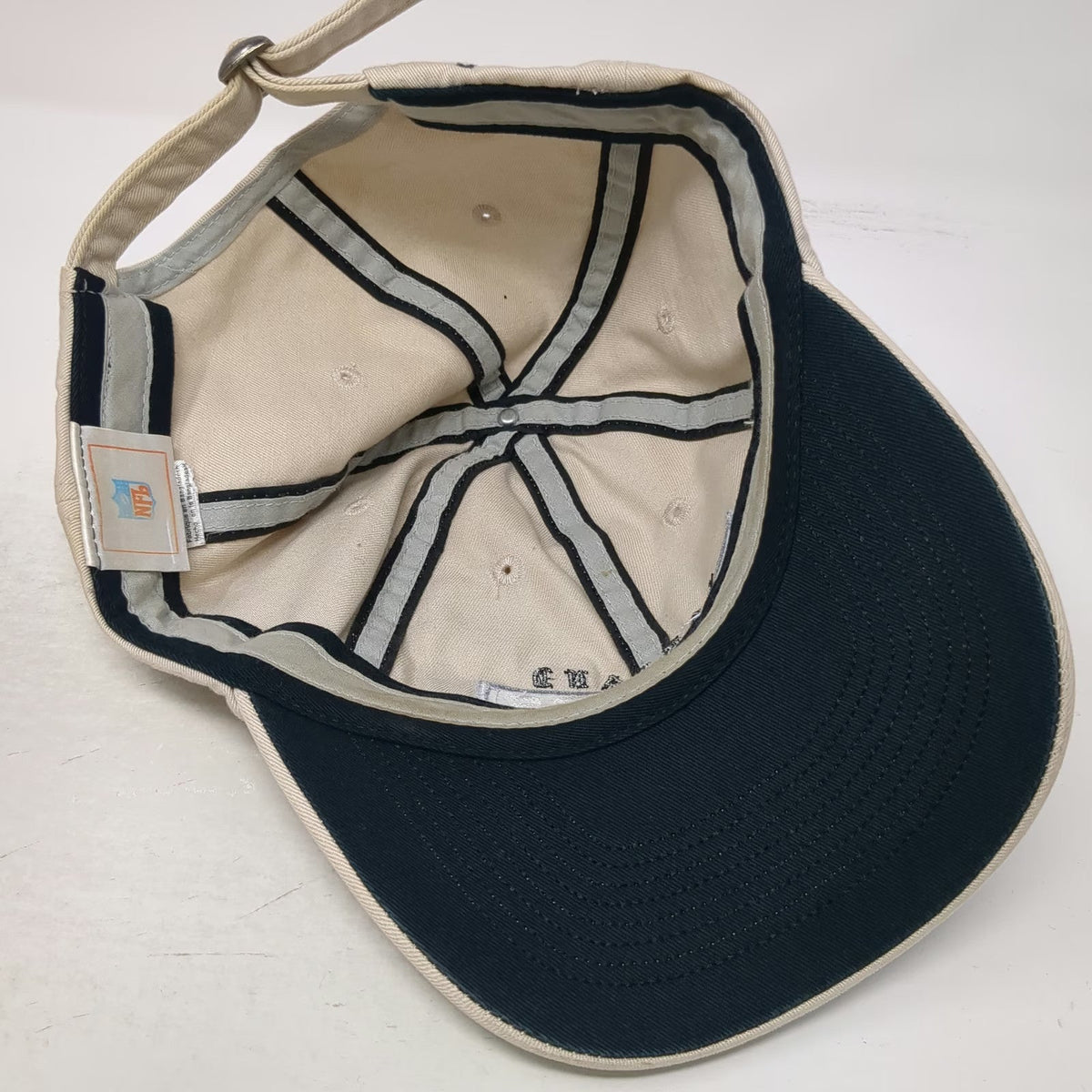 Oakland Raiders NFL Cap Beige One Size Cotton Slideback Curved Brim Logo Hat