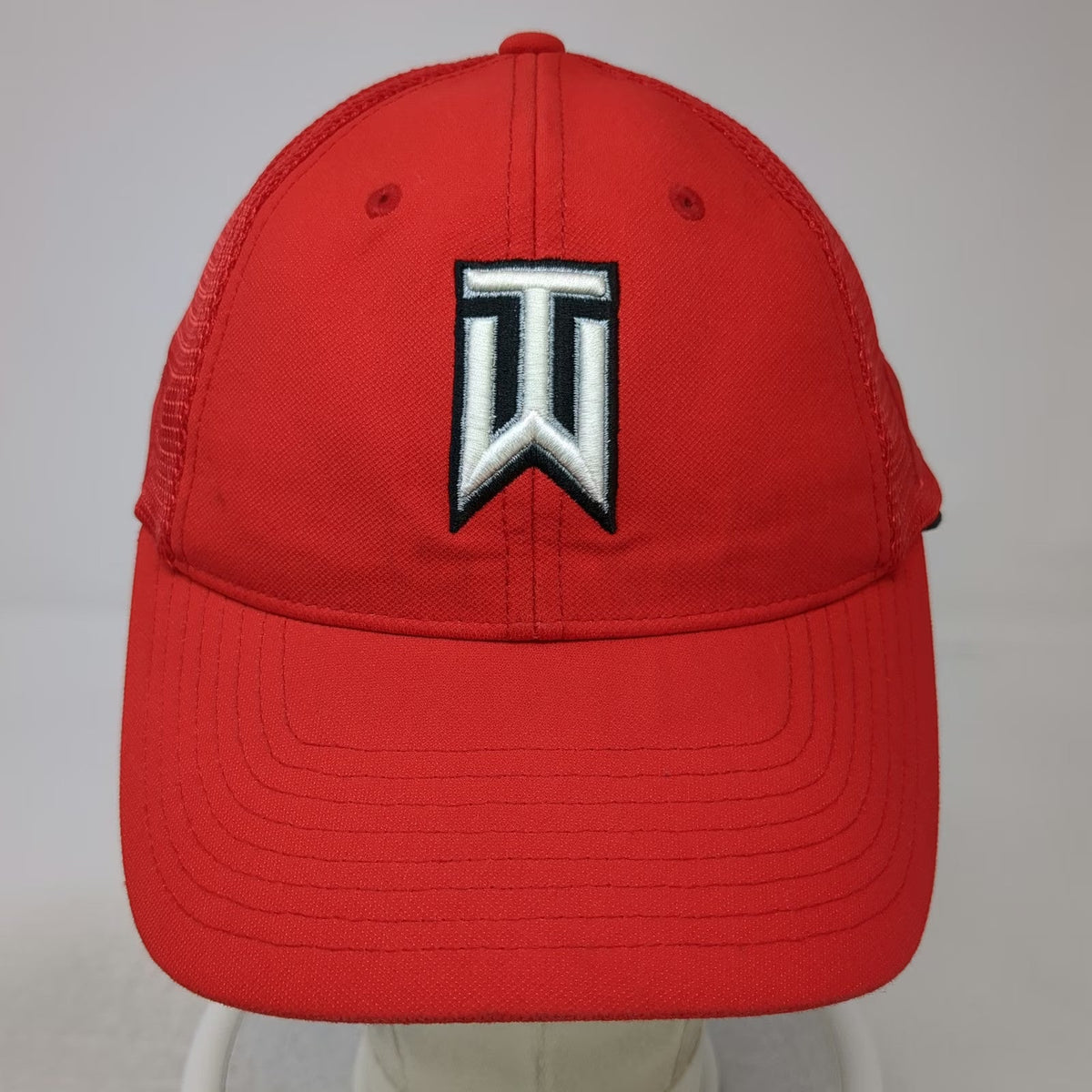 Nike Baseball Cap Red M Tiger Woods TW Logo Vapor RZN Mesh Back Golf Hat