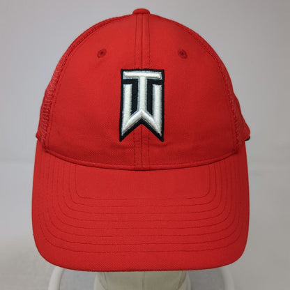 Nike Baseball Cap Red M Tiger Woods TW Logo Vapor RZN Mesh Back Golf Hat