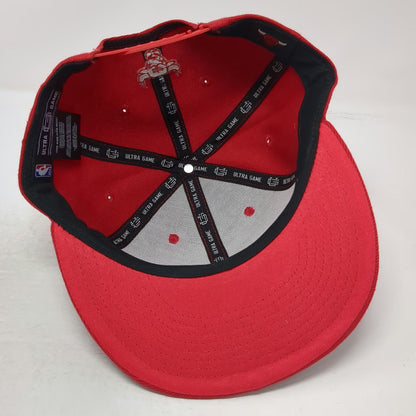 Ultra Game Chicago Bulls NBA Snapback Hat Red One Size 3D Script Logo Flat Brim