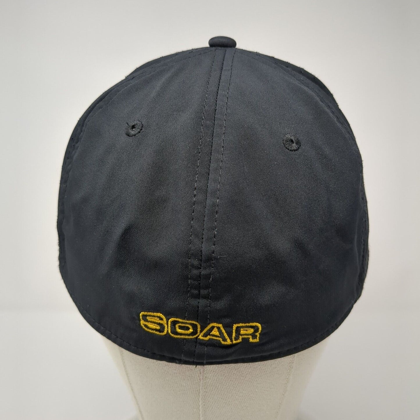 Golden Eagle Soar Fitted Hat Black Medium Embroidered 6 Panel The Game