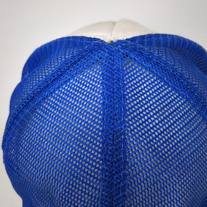 Otto Trucker Hat Blue White One Size Mesh Back Snapback Round Table Pizza Logo