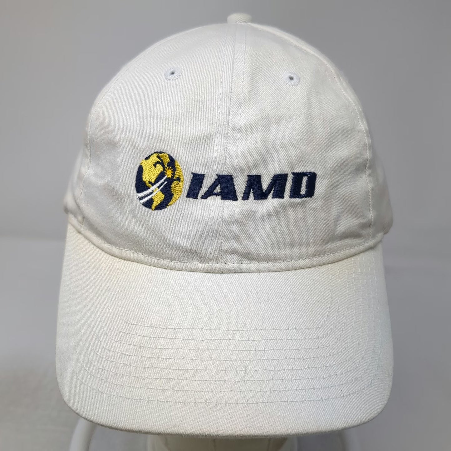 IBEX Baseball Cap White One Size Lockheed Martin IAMD Logo Cotton Slideback Hat