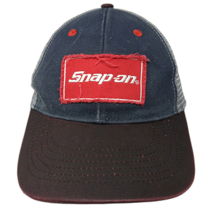 Snap-on Baseball Cap Blue Gray Red One Size Mesh Back Strapback Hat