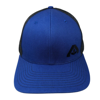 Richardson Snapback Trucker Hat Blue One Size Embroidered Logo Outdoor