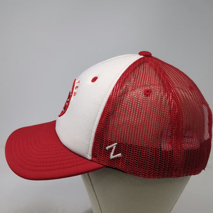 Zephyr Utah Utes NCAA Red White One Size Trucker Hat Mesh Snapback Football Logo