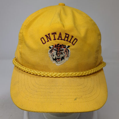 Designer Award Headwear Trucker Yellow Hat OS Rope Brim Ontario Tiger Vintage