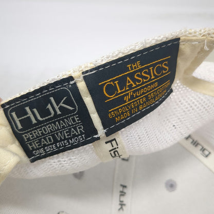 Huk Trucker Hat Gray One Size Mesh Back Fishing Logo Snapback Curved Brim Patch