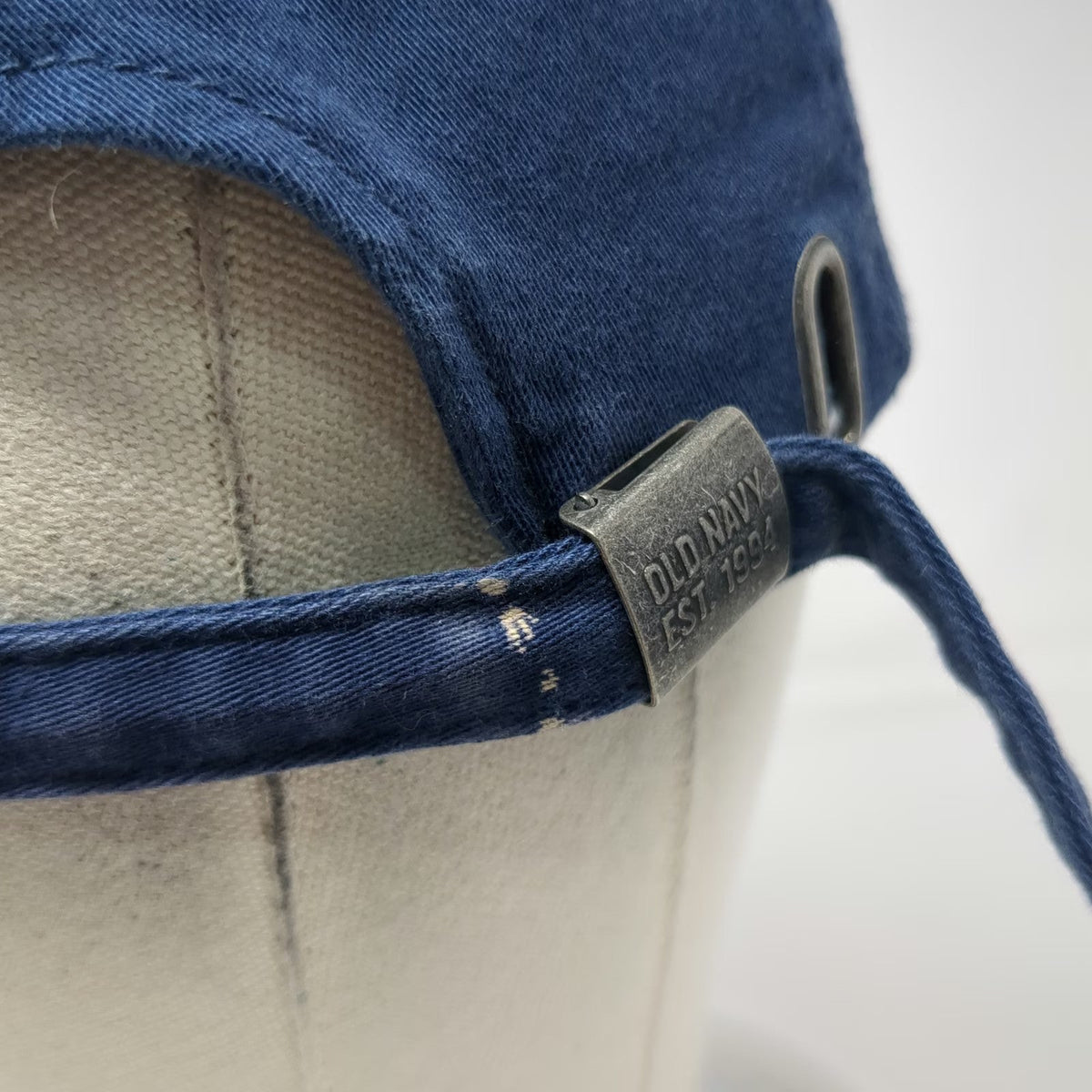 Old Navy Blue Baseball Cap One Size American Flag Patch Adjustable Strap Hat