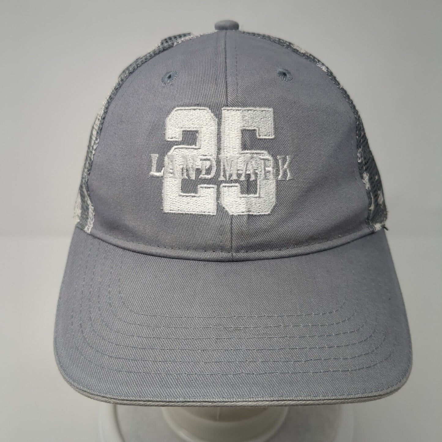 Landmark 25 Snapback Trucker Hat Gray One Size Since 1991 USA Flag