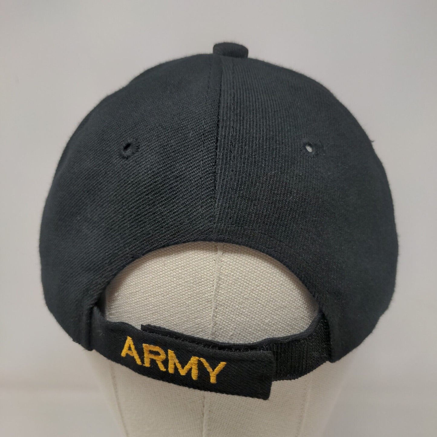 United States Army Strapback Hat Black One Size Embroidered Adjustable